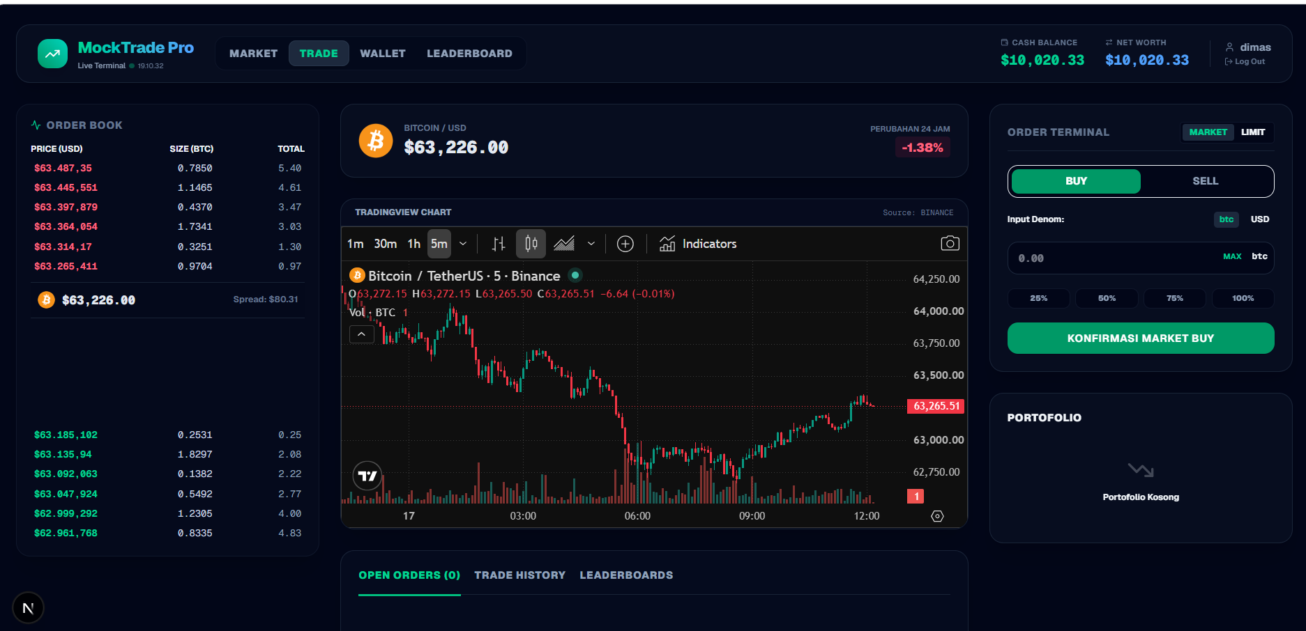MockTrade Pro: Real-Time Crypto Simulation
